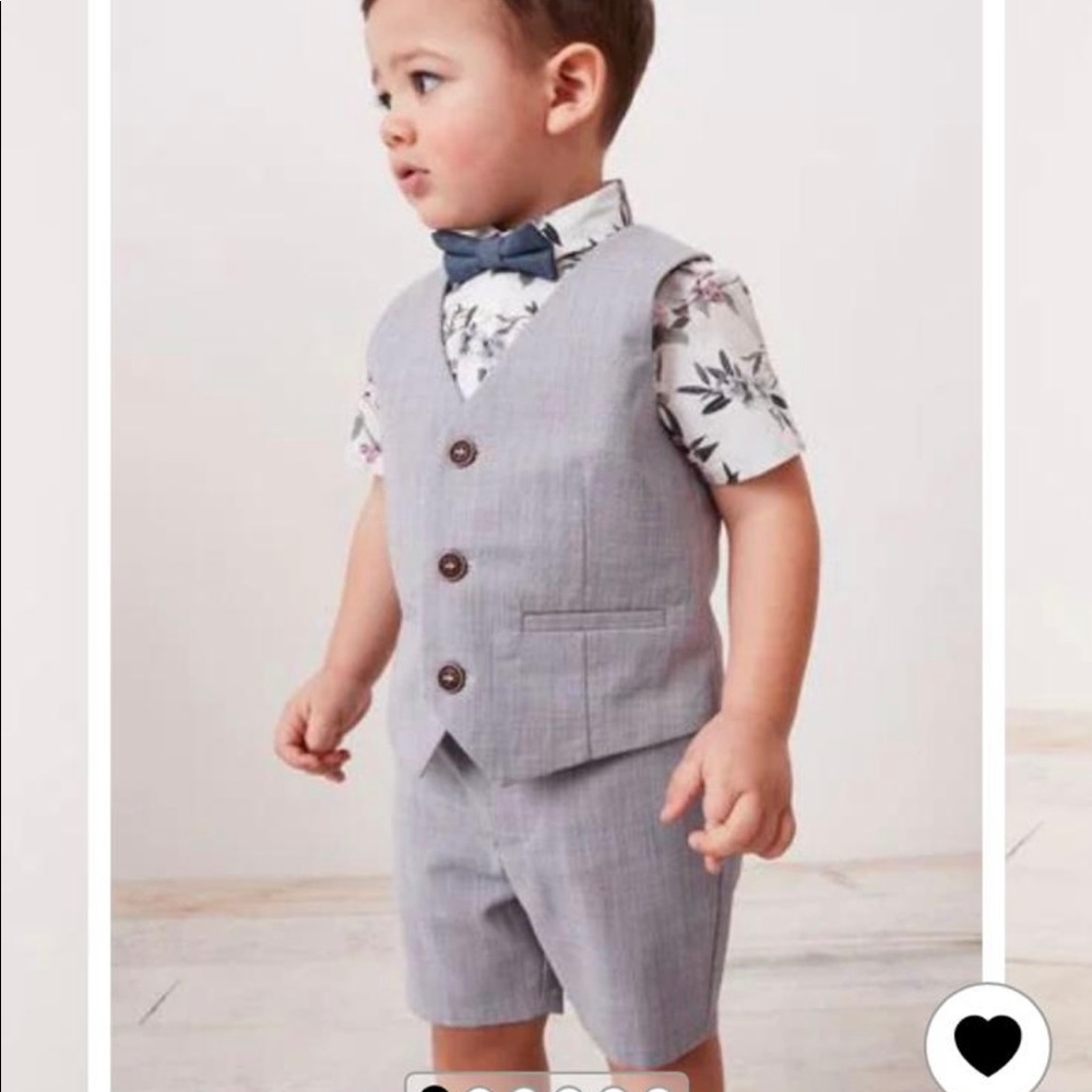 NEXT brand toddler vest/shorts outfit w/bow tie